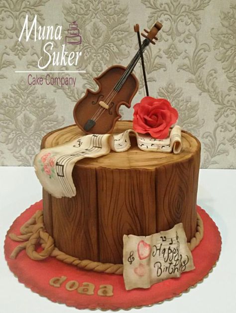 Violin Cake Ideas, Musical Cakes, Music Birthday Cakes, Violin Cake, Bolo Musical, Music Themed Cakes, Piano Cakes, Music Cakes, Cake Decorating With Fondant