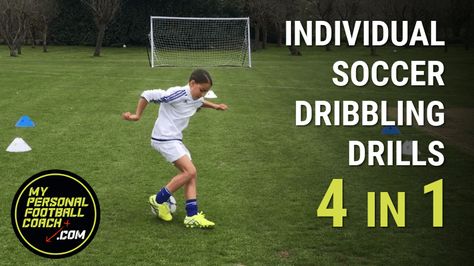 This soccer dribbling drill provides multiple with 4 stages. Improve your dribbling skills, your turns, 1v1 practice Soccer Dribbling, Soccer Dribbling Drills, Youth Soccer Drills, Goalkeeper Training, Soccer Training Drills, Football Drills, Soccer Workouts, Best Football Players, Soccer Practice