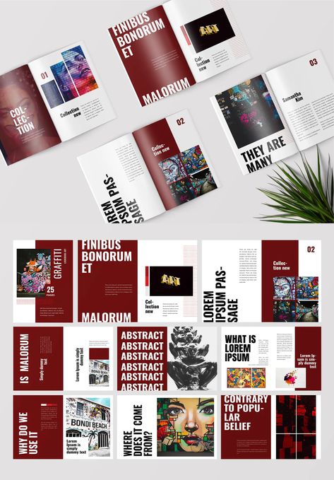 Pop Art Lookbook Magazine Template InDesign - 25 pages Lookbook Magazine, Cool Magazine, Printed Pages, Magazine Template, Page Template, Magazine Design, Letter Size, Design Template, Photo Wall