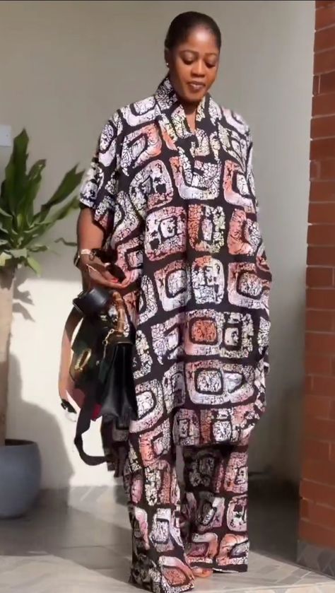 Adire Kimono And Trouser, Adire Bubu Gown Styles, Bubu Top And Trouser, Ankara Bubu, Bubu Gown Styles Ankara Bubu Gown Styles, Adire Boubou Styles For Women, Adire Styles For Ladies, Ankara Bubu Gown Styles, English Outfit