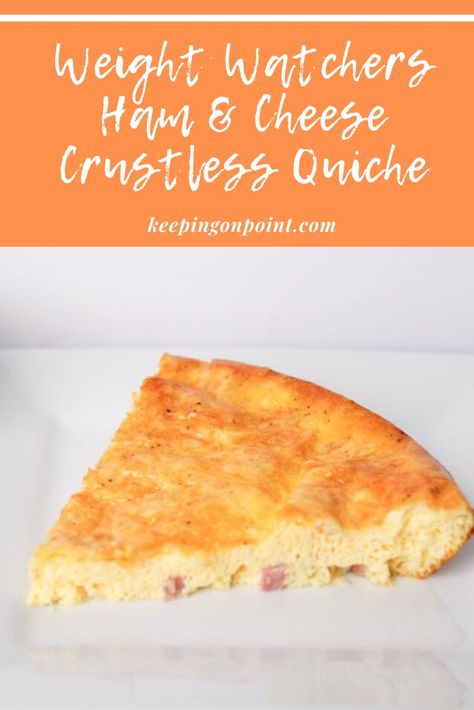 Ham and Cheese Crustless Quiche - only 1 point for blue and purple, 3 points for green Weight Watchers Quiche, Filet Mignon Chorizo, Quiche Recipes Healthy, Quiche Recipes Crustless, Weight Watchers Lunches, Ham And Cheese Quiche, Weight Watchers Recipes Desserts, Weight Watchers Chicken, Cheese Quiche