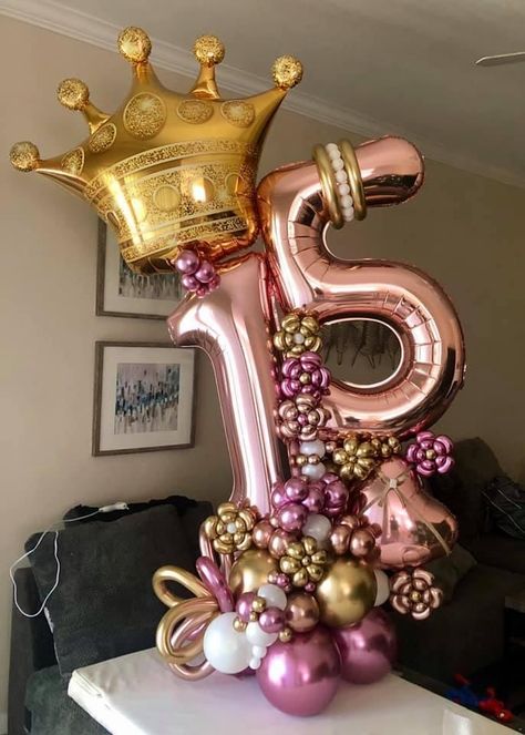 15th Birthday Decorations, Balloon Topiary, Balloon Bouquet Delivery, Festa Moana Baby, Balloon Bouquet Diy, Balloon Garland Diy, Girls Birthday Party Decorations, Happy Birthday Wallpaper, Diy Balloon Decorations