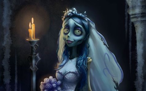 1920x1200 Emily is waiting for you Wallpaper Background Image. View, download, comment, and rate - Wallpaper Abyss Bride Makeup Brown Eyes, Movie Questions, Corpse Bride Movie, Bride To Be Decorations, Emily Corpse Bride, Dead Bride, Tim Burton Corpse Bride, Short Hair Bride, Bridal Shower Gifts For Bride