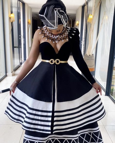 Xhosa Attire Xhosa Attire Traditional Dresses, Xhosa Attire Traditional Dresses Wedding, Modern Makoti Outfits, Modern Xhosa Attire For Ladies, Xhosa Traditional Attire Women, Xhosa Traditional Wear Woman, Xhosa Attire Traditional Dresses, Umbhaco Xhosa Designs, Xhosa Makoti Outfits