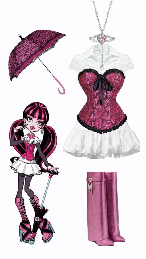 #halloween#pink#black#costume#fall#autumn#monsterhigh#draculaura#trendy Draculaura Costume, Halloween Pink, Black Costume, Fall Autumn, Fitness Inspo, Casual Outfit, Pink Black, Dress To Impress, Halloween Costumes