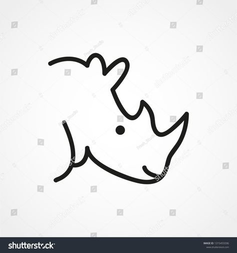 Cute Rhino Illustration, Rhino Drawing Simple, Rhino Tattoo Design, Rhino Outline, Rhino Embroidery, Rhino Illustration, Rhino Tattoo, Punch Needling, Dibujo Simple