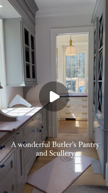 10K views · 1.1K likes | Robert Norris on Instagram: "A very attractive and light filled Butler's Pantry & Scullery. A walk in pantry is located in Scullery ...lots of useful storage too!   Architecture- #spitzmillerandnorris  Interiors - @amymorrisinteriors  #butlerspantry #scullery #kitchen #archlovers #architecturephotography #cabinetry #chinacabinets" Scullery Open Shelving, Scullery Laundry Combined, Walk Through Butlers Pantry Ideas, Kitchen Scullery Ideas, Galley Pantry, Scullery Ideas Layout, Pantry With Window, Pantry Design Walk In, Scullery Design