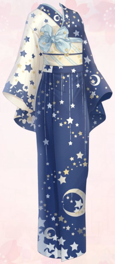 Star Patten Yukata | Love Nikki-Dress UP Queen! Wiki | Fandom Sky Pattern, Mode Kimono, Dress Sketches, Anime Dress, Fashion Design Drawings, Fantasy Dress, Fashion Design Sketches, Japanese Outfits, Cosplay Outfits