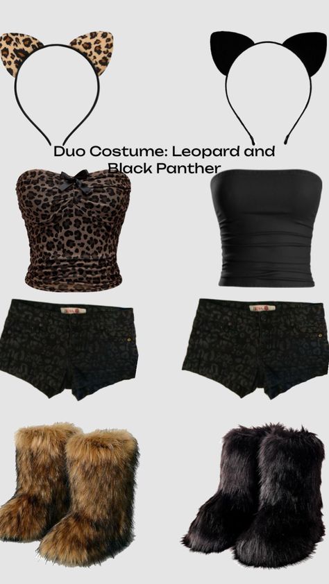 Halloween Duos, Black Cat Costumes, Animal Halloween Costumes, Matching Halloween Costumes, Classy Halloween Costumes, Pretty Halloween Costumes, Halloween Party Outfits, Trendy Halloween Costumes, Matching Halloween