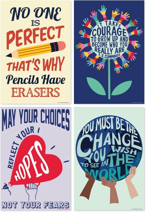 A GROWTH MINDSET BOOST! If you’re going to hang classroom decor, why not make it eye-catching inspirational decor with purpose! Because students’ belief about intelligence influences every day of their school life it makes perfect sense to boost your walls with mindset boosting S&O Classroom Posters! Best For: Classroom Posters High School, Classroom Posters Middle School, Office, Homeschool and Pre K. High School Classroom Decorations, Classroom Wall Quotes, Middle School Classroom Themes, Anatomy Classroom, Teacher Classroom Supplies, Middle School Classroom Decor, Inspirational Leaders, Classroom Decor High School, Emotion Chart