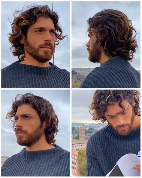 Male Midlength Hairstyles, Medium Length Hair Men Back View, Medium Men’s Curly Haircut, Men Medium Length Hair Curly, Loose Curls Medium Length Hair Men, Men’s Medium Long Hair, Mens Long Hair Curly, Longer Hairstyles For Men With Wavy Hair, Mens Mid Length Curly Hairstyles