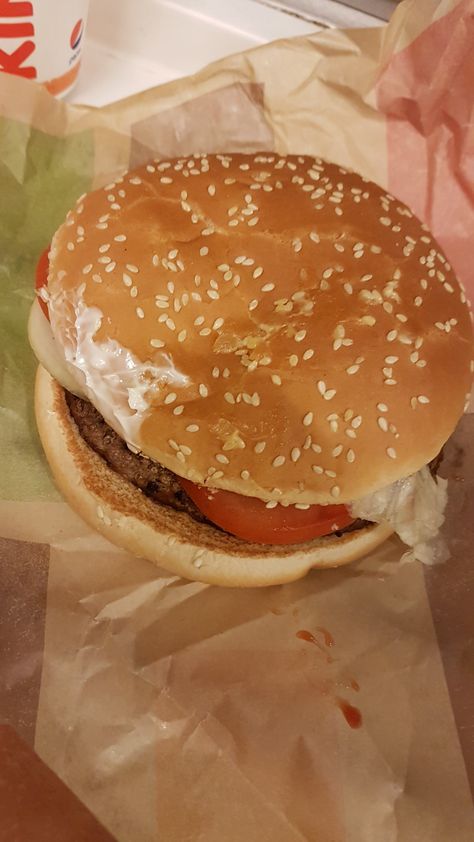 Whooper. Burger King. Whooper Burger King, Burger King Aesthetic, Veg Burger, Sleepover Food, March 5, Burger King, Food Obsession, Junk Food, Cheeseburger