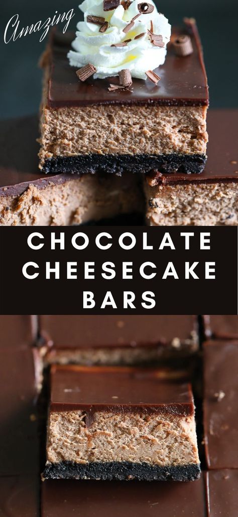 Chocolate Cheesecake Bars, Grill Dessert, Cheesecake Bar Recipes, Simply Home, Dessert Simple, Dessert Bar Recipe, Dessert Easy, Köstliche Desserts, Cheesecake Bars