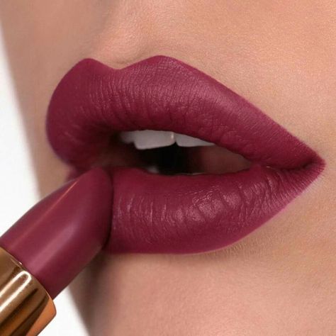 Dark Red Lip, Pretty Lipstick Colors, Gold Slippers, Pageant Makeup, Lipstick Dark Red, Matte Lipstick Shades, Color Video, Red Lip Color, Dark Red Lips