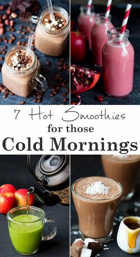 7 Hot Smoothies For Those Cold Mornings Hot Smoothies Winter, Healthy Hot Drinks Mornings, Hot Healthy Drinks, Winter Healthy Recipes, Hot Smoothie Recipes, Winter Smoothies Healthy, Healthy Hot Drinks, Hot Smoothie, Winter Smoothies