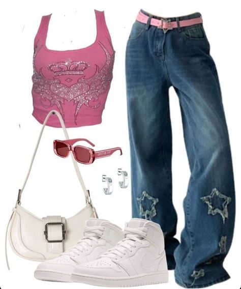 Yk2 Outfits, Simple Streetwear, Mcbling Fashion, Outfits 2000s, 2000s Fashion Outfits, Easy Trendy Outfits, Women Pink, Cute Everyday Outfits, Really Cute Outfits