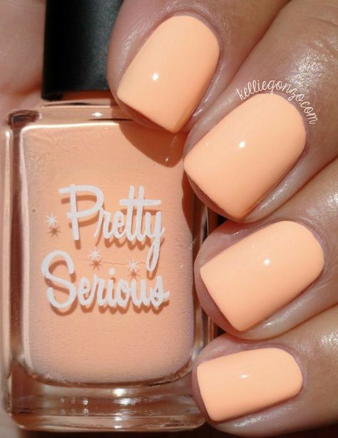 Spring Nail 2024 Trends, Peach Nail Color Ideas, Shellac Nail Colors Summer, Peach Nails With Designs Summer, Peach Short Nails, Summer Nails Shellac, Cute Summer Nail Colors, Summer Shellac Nails, Shellac Nails Summer