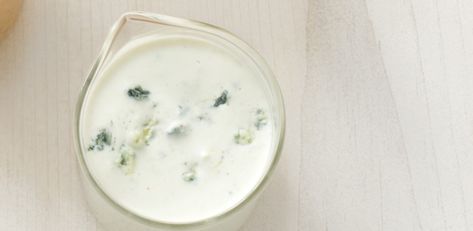 Blue Cheese Dressing Recipe, Blue Cheese Recipes, Ellie Krieger, Healthy Breakfast Sandwich, Can Jam, Pot Stickers, Blue Cheese Dressing, Food Network Magazine, Plain Yogurt