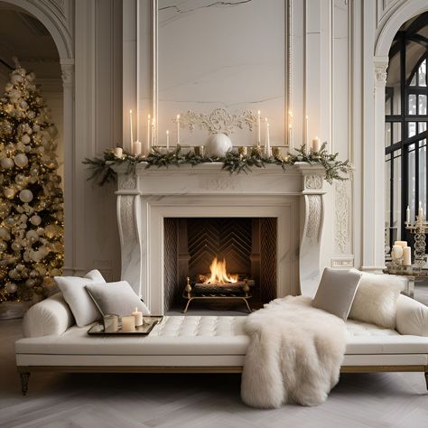 @lifetime_interior_design | Instagram Dining Room Images, Living Room Decor Lights, Chateaux Interiors, French Fireplace, Chateau Style, French Style Homes, Georgian Homes, Christmas Inspo, Home Fireplace