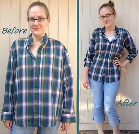 Carissa Knits: Bonus Plaid Shirt Upcycle, Sewing Men, Sewing Alterations, Diy Shirts, Upcycle Sewing, Sew Ins, Repurposed Clothing, Diy Vetement, Plaid Outfits