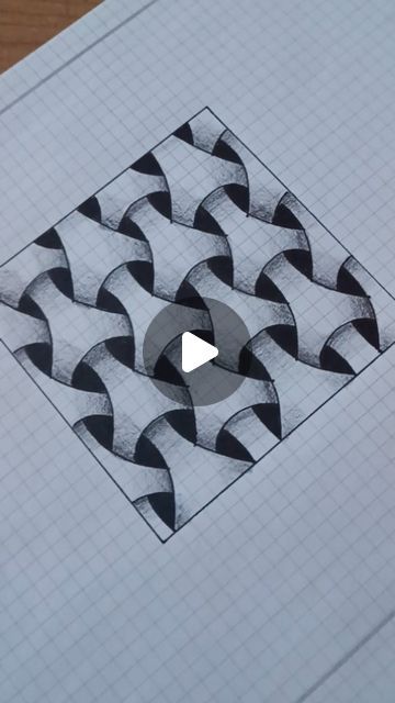 Geometrical Drawing Ideas, Illusion Easy Drawings, 3d Drawings Easy, Graph Paper Illusion Drawing, 3d Illusion Drawing Step By Step, 3d Line Art Optical Illusions, Graph Paper Optical Illusion, 3d Sketch, 3d Art Drawing