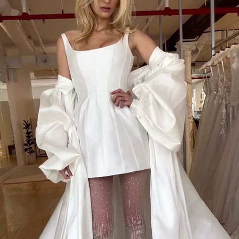 BERTA on Instagram: "Among the many surprises expected at tomorrow’s @berta.nyc runway show. An event not to be missed ♡" Berta Bridal Short Dress, Bridal Short Dress, Bridal Reception Dress, Berta Bridal, Money Collection, Cat Wedding, February 8, White Short Dress, Fashion Inspiration Design