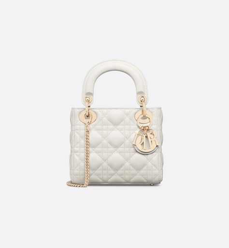 Mini Lady Dior White, White Lady Dior, Lady Dior Mini Bag, Dior Lady Dior Bag, Dior Mini Bag, Lady Dior Mini, Galaxy Stuff, Mini Lady Dior, Expensive Things