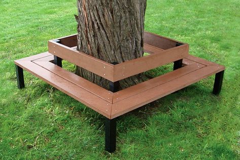 Tree Surround Seat 2 - Commercial Systems Australia Tree Surround, Bench Around Trees, Kids Outdoor Playground, Tree Seat, Tree Bench, Small Garden Landscape, Sensory Garden, Hillside Landscaping, Easy Landscaping