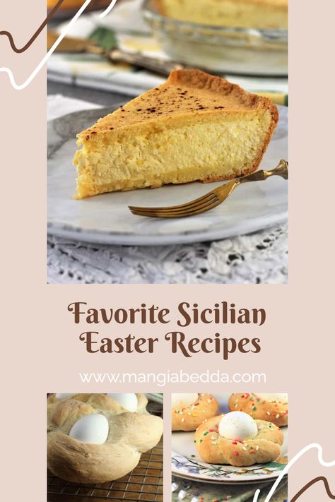 A few of my favorite Sicilian Easter recipes from main courses to dessert! #Easterrecipes #SicilianEaster #Sicilianrecipes Sicilian Easter Recipes, Easter Lamb Recipe, Mangia Bedda, Italian Easter Recipes, Italian Easter Pie, Almond Paste Cookies, Ricotta Dessert, Italian Lemon Cookies, Baked Pasta Casserole