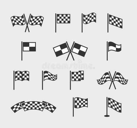 Checkered vector flags. Racing waving finish and start line flag set isolated on white background vector illustration Finish Line Tattoo, Checkered Flag Tattoo Women, Finish Line Banner, Doodle Dangles, Nascar Flags, Flag Drawing, Flag Hanging, Banner Drawing, Ribbon Tattoos