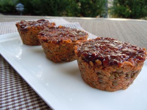 BBQ Lentil Loaf Muffins Meatless Loaf, Notebook Recipes, Lentils Nutrition, Lentil Meatloaf, Nutmeg Notebook, Vegetarian Meatloaf, Vegan Loaf, Chef Aj, Lentil Loaf