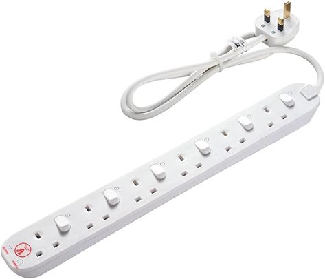 Masterplug Six Socket Power Surge Protected Extension Lead with Individual Switches, 2 Metres : Amazon.co.uk: Electronics & Photo Electric Plug, Extension Lead, Led Accessories, Surge Protector, Save Power, Washing Machines, Plug Socket, Electrical Appliances, Power Plug