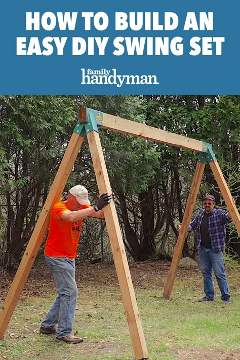 Diy Swing Set, Swing Set Plans, Swing Set Diy, Diy Swing, Backyard Swings, Diy Playground, Pergola Design, Wooden Swings, Backyard Playground