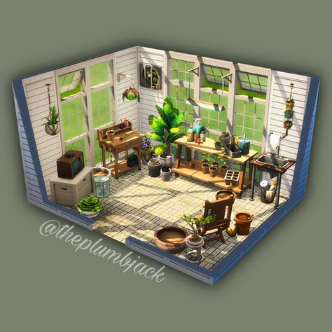 Syd Mac Sims 4 Builds, Sims Greenhouse, Sims 4 Basement Ideas, Sims Layout, Dream Greenhouse, Sims 4 Loft, Bloxburg Cottage, Sims Rooms, Sims 4 Houses Layout