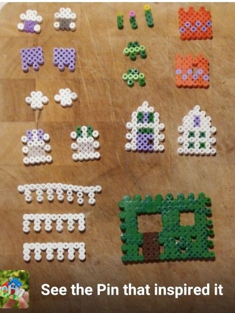 How To Make 3d Perler Beads, Easy Perler Beads Ideas 3d, Simple 3d Perler Bead Patterns, 3d Easy Perler Beads, Perler House, 3d Fuse Beads Patterns, House Perler Beads, Perler Bead House 3d, Melty Bead Designs