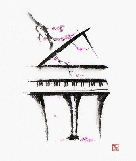 By Awen #piano #pianoforte #pianist #musica #classical #klavier #pianisti #concert #art #musique #musik #keyboard #musicalinstruments… Abstract Piano, Concert Art, Grand Piano, Music Love, Ink Painting, Rice Paper, Classical Music, Paper Background, Music Art