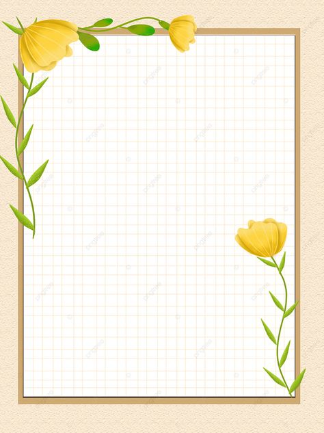 Border Yellow Flower Grid Simple Small Fresh Background Map Simple Yellow Background, Yellow Border Design Aesthetic, Yellow Border Design, Yellow Flower Background, Yellow Border Frame, Yellow Floral Background, Yellow Bg Backgrounds, Fresh Background, Border Flowers