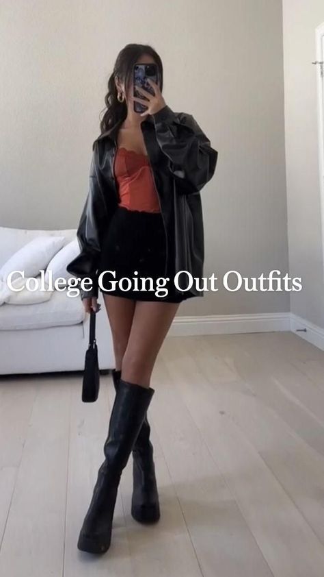 Clubbing Outfits College, What To Wear To A Bday Party Outfit, College Date Night Outfit, Casual College Party Outfit, College Clubbing Outfits, Night Bar Outfits, Uni Night Out Outfits, Outfits For Karaoke Night, Daytime Bar Outfit