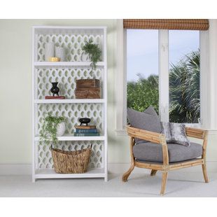 Bookcase White, Rattan Wood, Tommy Bahama Home, Office Bookcase, White Bookcase, Etagere Bookcase, Colorful Furniture, Casablanca, White Wood