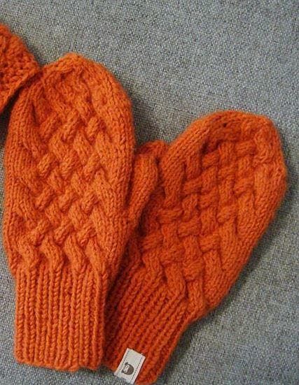 Orange Cabled Knit Mittens Pattern | AllFreeKnitting.com How To Knit Mittens, Knit Mittens Pattern, Mittens Knitting Pattern, Mittens Knitting, Knitting Mittens, Knitted Mittens Pattern, Cable Knitting Patterns, Knitted Mittens, Cable Knitting