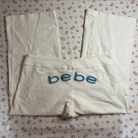 vintage y2k early 2000s low rise bebe sweatpants... - Depop Y2k Sweatpants Outfit, Low Rise Sweatpants Outfit, Bebe Sweatpants, 2000s Sweatpants, Y2k Moodboard, Low Rise Sweatpants, Swag Clothes, 2000s Low Rise, Y2k Sweatpants