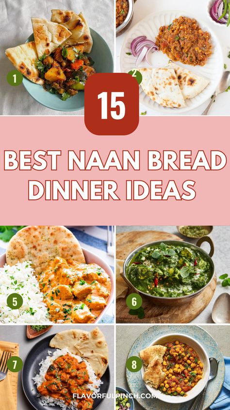 Wondering what is best as a side dish for naan? Look no further! This collection of 15+ recipes to serve with naan will surely give you plenty of options to serve with quite possibly the best flatbread!
Naan Ideas Dinners, Naan Bread Meal Ideas, Naan Bites Ideas, Meals With Naan Bread, Naan Recipe Dinners, Naan Bread Ideas Meals, Naan Dinner Ideas, Recipes With Naan Bread Dinners, What To Do With Naan Bread Nann Bread Appetizer, Dinner With Naan Bread, Naan Bread Ideas Meals Dinners, Things To Eat With Pita Bread, Dinners With Naan Bread, Naan Ideas Dinners, Uses For Naan Bread, What To Make With Naan Bread, Nana Bread Ideas