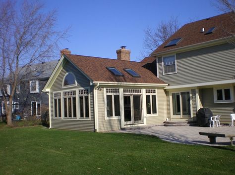 Sunroom Addition Designs | Sunroom Addition | 1 | Outdoor Design Room Addition Plans, Back Of House, Family Room Addition, Older Homes, 4 Season Room, Four Seasons Room, Bedroom Addition, Sunroom Addition, Addition Ideas