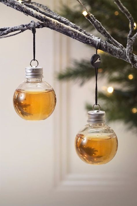 Drink — I Mean, Deck — the Halls With These Alcohol-Filled Ornaments Daily Countdown, Unique Christmas Ornaments, Alcoholic Drink, Xmas Tree Ornament, Year 6, Christmas Celebration, Christmas Cocktails, Kids Water Bottle, Ornaments Christmas