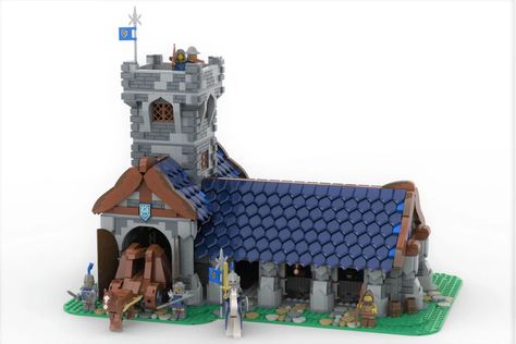 LEGO IDEAS - The Border Medieval Stable, Lego Kingdoms, Lego Trees, Lego Design Ideas, Medieval Lego, Lego History, Dnd Paladin, Lego Village, Xmas Village