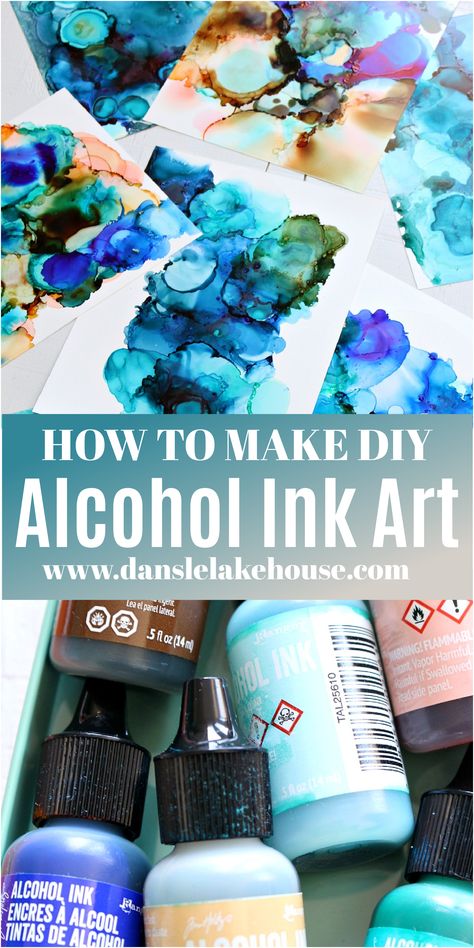 Easy DIY Alcohol Ink Art Tutorial | Dans le Lakehouse Ink Art For Beginners, Ink Art Tutorial, Alcohol Ink Art Tutorial, Alcohol Ink Tutorials, Diy Alcohol Ink, Ink Tutorial, Beautiful Acrylic Painting, Diy Alcohol, Alcohol Ink Glass