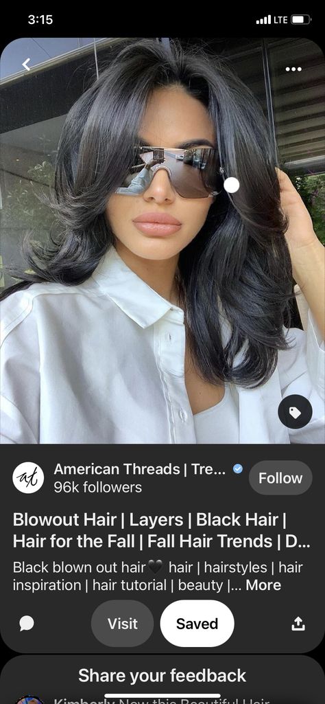 Mid Length Black Hair With Layers, Mid Length Hair Black, Mid Hair Cuts For Women, Black Mid Length Hair, Mid Length Blowout, Black Hair Mid Length, Mid Length Black Hair, Dark Mid Length Hair, Black Hair Layers