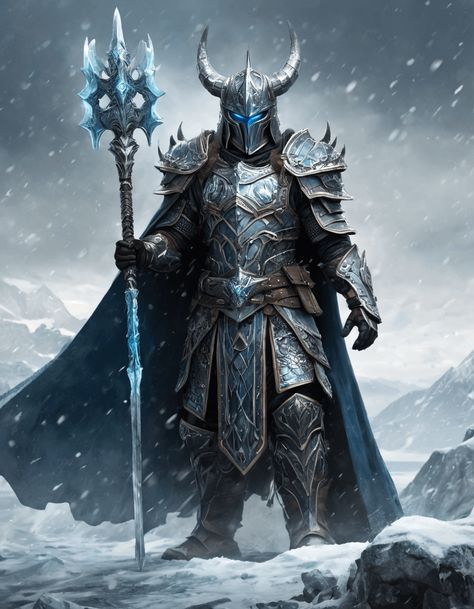 The Frost Knight Frost Knight Fantasy Art, Ice Knight, Frost Knight, Ice Warrior, Ice Armor, Ice Warriors, Warrior 1, Warrior Cat, Unique Image