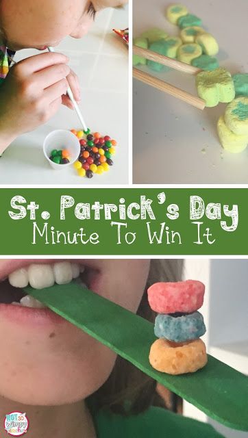 St. Patrick's Day Minute To Win It Activities for the Classroom - Not So Wimpy Teacher Leprechaun Games, Sant Patrick, Activities For The Classroom, St Patrick's Day Activities, Fete Saint Patrick, School Age Activities, St Patricks Day Crafts For Kids, March Activities, St Patrick Day Activities