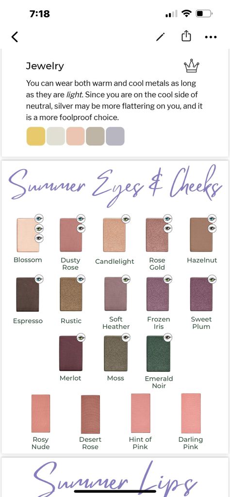 Cool Summer Eyeshadow Palette, Soft Summer Color Palette Makeup, Soft Summer Eyeshadow, Soft Summer Makeup Looks, Summer Pallet, Soft Summer Makeup, Summer Eyeshadow, Soft Summer Palette, Soft Summer Color Palette